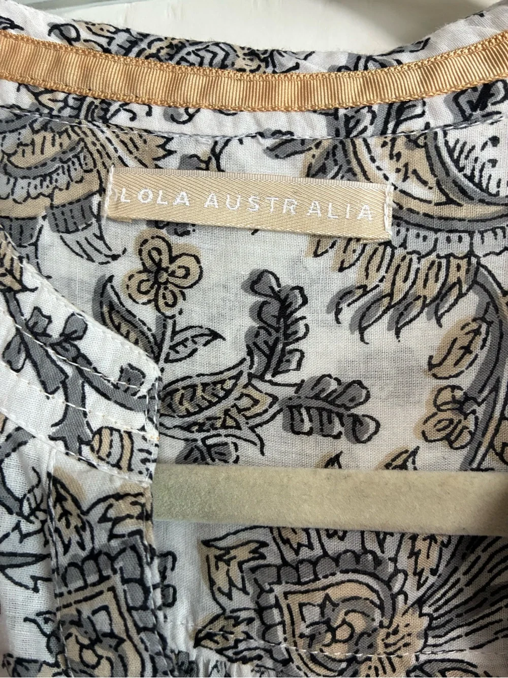 Lola Australia Boho Paisley Cotton Tiered Dress Size M - Picture 7 of 9